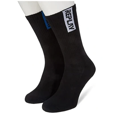 Abbildung von Replay Herren Socken lang Tennissocken, Black/Black N191 (Schwarz), 43 46