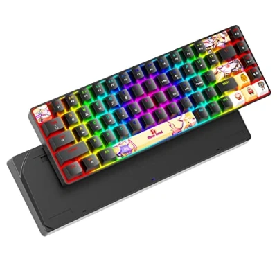 Abbildung von ZIYOU LANG Tragbare 60% Mechanische Gaming Tastatur 18 Chroma RGB Hintergrundbeleuchtung ultrakompakter Mini Kompakter 68 Keys Farbstoff Sublimation Anime PBT