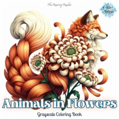 Abbildung von Animals in Flowers Grayscale Coloring Book: A Unique Collection of Enchanting Animal Inspired Floral Designs for Creativity and Relaxation. (Nature’s Whimsical Beauty)