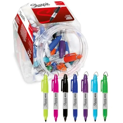 Abbildung von Sharpie Mini Permanent Marker feine spitz gemischte Farben 72er Kanister
