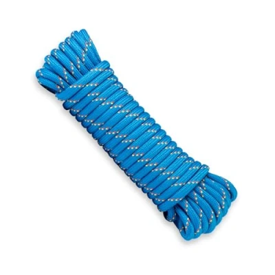 Abbildung von SNURO Polypropylen Seil (12mm, 20m, blau mit gelb und rot) Geflochtenes Leichtes, Dickes Paracord für Outdoor, Survival Garten Bruchkraft 1837kg