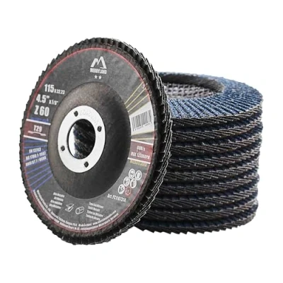 Abbildung von Merryland Fächerscheibe 115 Metall Edelstahl Stahl für Winkelschleifer, 115mm 60K T29 Lamellenscheibe Zirkonkorund Blau Schleifmopteller 10 Stück, Craft Line FC1107314