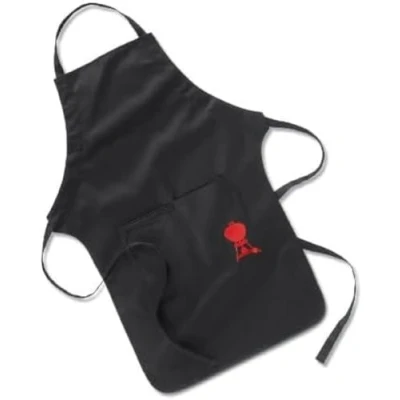 Abbildung von Weber Grillschürze Lang, mit rotem Kettle Logo, Größe am Hals verstellbar, schützt Kleidung vor Flecken, aus reiner Baumwolle, waschmaschinenfest Schwarz (6474)