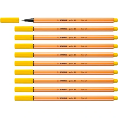 Abbildung von Fineliner STABILO point 88 10er Pack zitronengelb