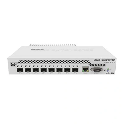 Abbildung von Mikrotik CRS309 1G 8S+ Gigabit Ethernet (10/100/1000) Verbindung, unterstützt Stromversorgung über diesen Port (PoE). Weiß