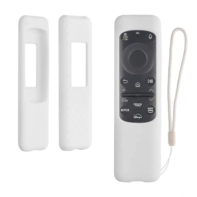 Abbildung von kwmobile Hülle Fernbedienung kompatibel mit Samsung BN59 01432A / 01432J TM2360e Silikon Case für TV Zubehör in Weiß