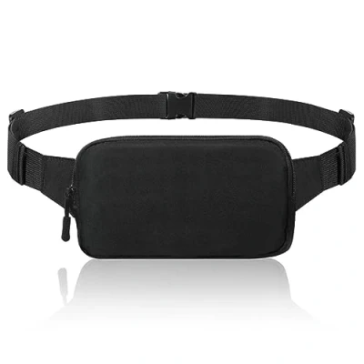 Abbildung von MoKo Laufen Hüfttasche, Bauchtasche Gürteltasche Lauftasche für Damen Herren, Nylon Sporttasche mit Verstellbare Träger &amp; Reißverschluss Sport Reise Fahren Wandern Schwarz