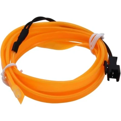 Abbildung von Recambo 1M EL Wire LED Ambiente Beleuchtung, 12V Flexible Neon Lichtleiste, Innenraumbeleuchtung für Auto, Inverter Inklusive, Wasserdichtes Ambientelicht PKW, Gelb