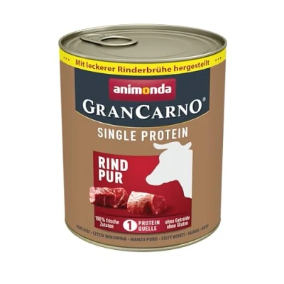 Abbildung von GranCarno Hunde Nassfutter Single Protein Rind pur (6 x 800g), Hundefutter nass ohne Getreide und Zucker von animonda, für ausgewachsene Hunde, mit frischen fleischlichen Zutaten
