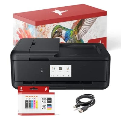 Abbildung von realink Bundle TS9550a Drucker (A3 mit Scanner und Kopierer) 5 XXL Druckerpatronen