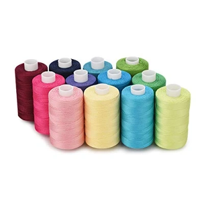 Abbildung von Simthread Baumwoll Nähgarn Quiltgarn für Nähen und Quilten Maschinen 550 Yards/spule, 12 Helle Farben