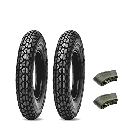 Abbildung von 2 Reifen 3.50 8 4 P.R. + DEESTONE Reifenkammern kompatibel mit Vespa VBB VNB VBA VNA VB1T GL 125 150