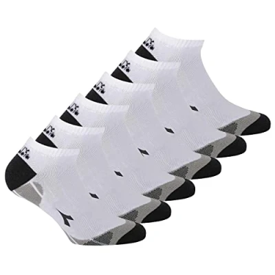 Abbildung von Diadora Unisex 6ER PACK Mehrfachpackung LOGO Muster Socken, Größe: 35 38, Weiß