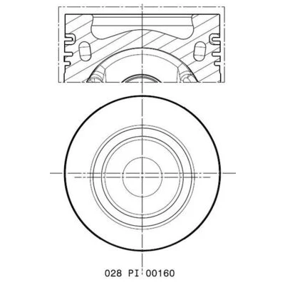 Abbildung von Kolben MAHLE ORIGINAL 028 PI 00160 002