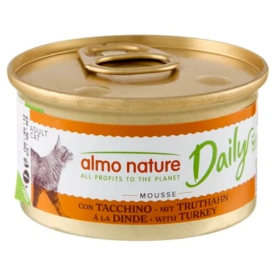 Abbildung von almo nature Daily Grain Free Katzenfutter, Mousse mit Truthahn, Alleinfutter für Katzen, Nassfutter 24er Pack (24 x 85g)