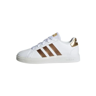 Abbildung von adidas Grand Court Sustainable Lace Shoes Tennisschuhe, Cloud White/Cloud White/Matte Gold, 29 EU