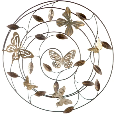 Abbildung von GILDE Wanddekoobjekt &quot;Wandrelief Farfalle grau/braun/gold&quot;, klassisch, Metall