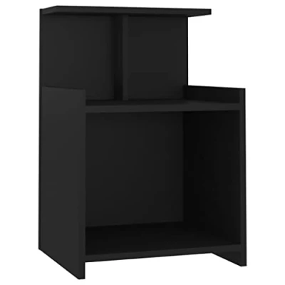 Abbildung von vidaXL Nachttisch Nachtschrank Nachtkommode Nachtkonsole Schlafzimmer Schrank Kommode Beistelltisch Telefontisch Schwarz 40x35x60cm Holzwerkstoff