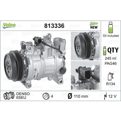 Abbildung von VALEO 813336 Kompressor 6SEU 12 PAG 46 R 134a mit Kompressoröl NEW ORIGINAL PART AUDI: A4 B6 Avant, A6 C5 Limousine