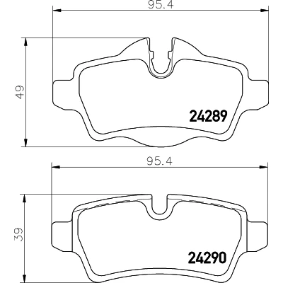 Abbildung von HELLA 8DB 355 013 661 Bremsbelagsatz für Verschleißwarnanzeiger vorbereitet mit Bremssattelschrauben Zubehör MINI: Schrägheck, Clubman, Cabrio