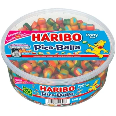 Abbildung von Haribo Pico Balla, Fruchtgummi mit Konfektfüllung, Vegetarisch, 660g