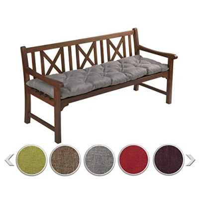 Abbildung von sunnypillow Bankauflage Stuhlkissen viele Farben und Größen zur Auswahl, 160 x 40 cm grau