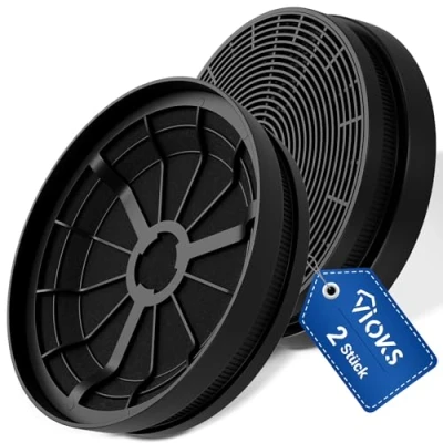 Abbildung von VIOKS 2Stk Filter Dunstabzugshaube Kohlefilter Ersatz für Respekta MIZ0023N 175mmØ, Umlufthaube Aktivkohlefilter MIZ 0023 Abzugshaube