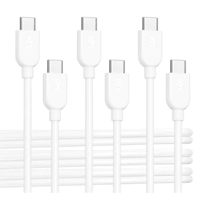 Abbildung von Cable Matters 3er Pack USB C Ladekabel 1,8m mit 60 W Power Delivery (USB auf Kabel) in Weiß, kompatibel iPhone 15/15 Pro/15 Plus, iPad Pro, Samsung Galaxy S23