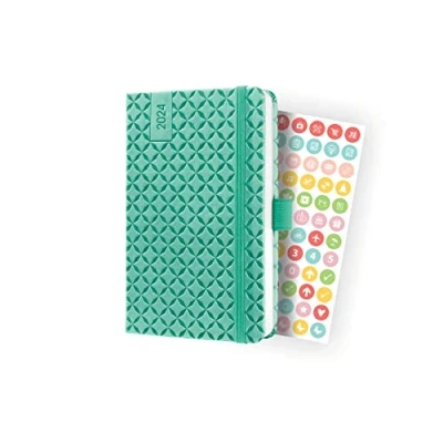 Abbildung von SIGEL J4126 Wochenkalender Jolie 2024, ca. A6, mintgrün, Hardcover, Gummiband, Stiftschlaufe, Einstecktasche, 174 Seiten, aus nachhaltigem Papier, Terminplaner