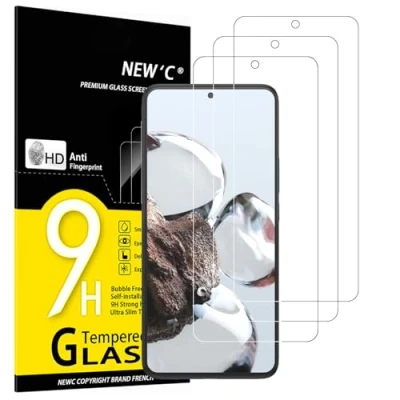 Abbildung von NEW&#039;C 3 Stück, Panzer Schutz Glas für Xiaomi 12T,Xiaomi 12T Pro, Frei von Kratzern, 9H Härte, HD Displayschutzfolie, 0.33mm Ultra klar, Ultrabeständig