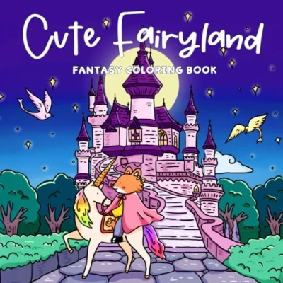 Abbildung von Cute Fairyland: Fantasy Coloring Book for Adults and Teens Featuring Adorable Animal Characters, Enchanted Fairy Worlds, Charming Dragons, Whimsical ... Castles Relaxation (Cute Books)