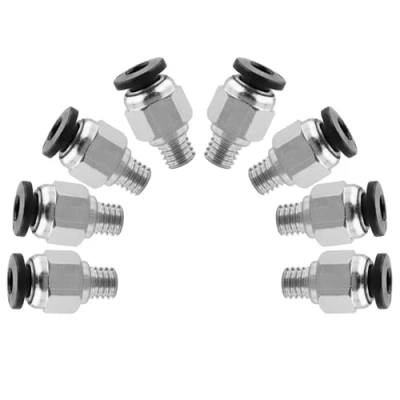Abbildung von PC4 M6 Stecker, Connector, Pneumatischer Anschluss, Pneumatik Verbinder, Gerader Schnellverbinder zum Einstecken für 3D Drucker,10 Stück