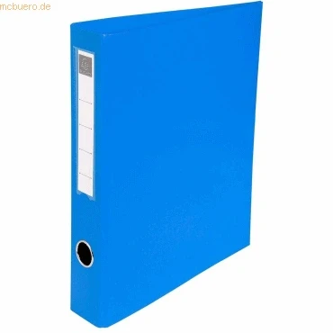 Abbildung von Exacompta 51642E Ringbuch DIN A4 aus starkem Karton mit Kunststoffbezug außen 4 Ringen 60 mm breit hellblau ideal für Schule und Büro Ringhefter Ringordner Ringbuchordner