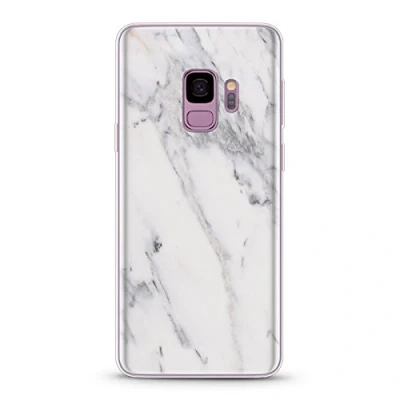 Abbildung von Trendario Handyhülle für Samsung Galaxy S9 (Marmor Weiß) Hülle Schutzhülle mit Motiv TPU Silikon Case Cover Schale Backcover Handytasche