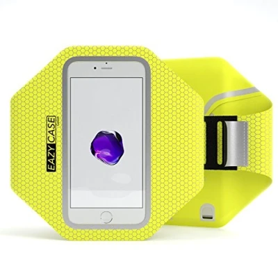 Abbildung von EAZY CASE Universal Handytasche Joggen für Smartphone bis 5,5&quot; Handyhülle Sporthülle Handy Joggingarmband Reflektierend Arm Laufhülle wasserdicht Armtasche mit Schlüsselfach Gelb