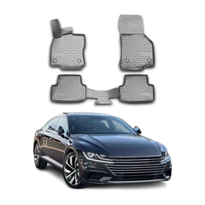 Abbildung von OMAC A001286 Fußmattensatz Gummi, TPE (thermoplastischer Elastomer) 4 grau VOLKSWAGEN: Arteon