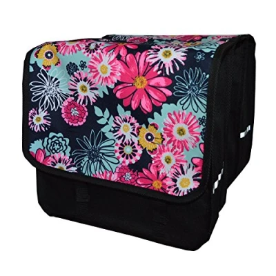 Abbildung von Aves 24 FAHRRADTASCHE Satteltasche Gepäckträgertasche Doppel Fahrrad 26&quot; 28&quot;, 14. Duo Blumen (rosa)