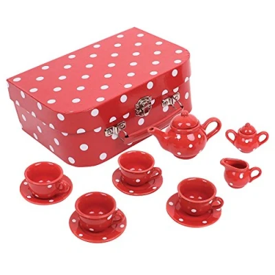 Abbildung von Bigjigs Toys Rot weiß gepunktetes Teeservice