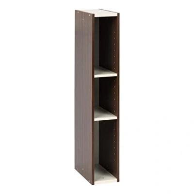 Abbildung von Iris Ohyama Platzsparendes Regal, Extra Schlank, 3 Ebenen, Braun, Verstellbar, Modular, Für Wohnzimmer, Homeoffice, Schlafzimmer, Organisation, Bücher, CD, Dekor, Einfache Montage, UB 9015