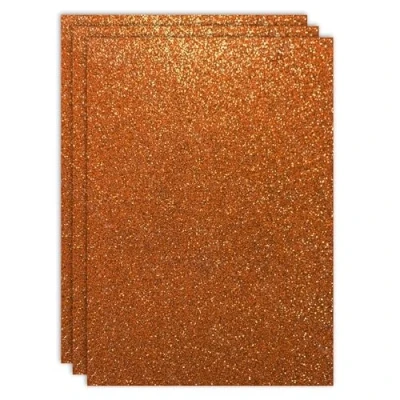 Abbildung von RAYLU PAPER Farbige Glitzer Karton, A4 und 200 g/m² Dicke, Blätter aus Karton mit für Bastelarbeiten, 3 Stück (Bronze)