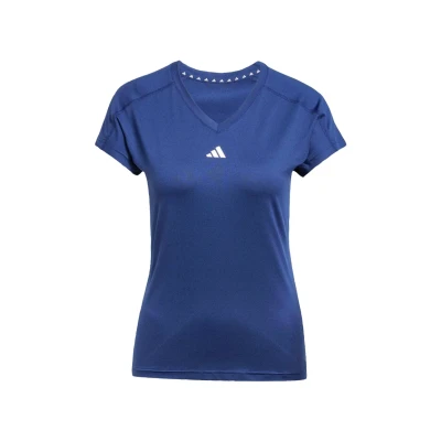 Abbildung von adidas Performance Train Essentials Minimal Branding V NECK Sport Tshirt, Damen, Größe: Large, Dark blue white