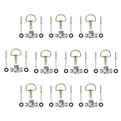 Abbildung von Oldbones Motorrad Rennverschlüsse, Schnellverschluss, D Ring, 1/4 Drehung, Rennverkleidung, Nieten, Typ B, 19 mm, 10 Stück, Gold