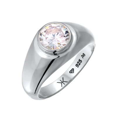 Abbildung von Kuzzoi Herren Silber Ring mit Zirkonia aus 925 Sterling Siegelring Stein für den Mann in der Ringgröße 62