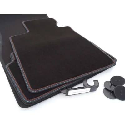 Abbildung von Fußmatten für BMW 5er G30 / Touring G31 M5 F90 Velours Matten mit Doppelnaht Automatten Original Qualität 4 teilig Set