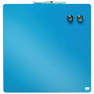 Abbildung von Nobo Quadratisches Magnetisches Mini Whiteboard, Rahmenlos, Trocken Abwischbar, Leicht zu Reinigen, Wandmontage, Zuhause/Büro, 360 x mm, Blau, 1903873