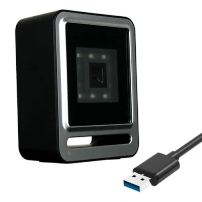 Abbildung von Barcode Scanner mit USB Kabel, Stationäres Lesegerät für 1D und 2D Codes, Professionelles Strichcode Automatikmodus, Präfix Suffix Programmierung, HDWR HD S92