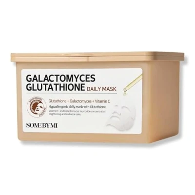 Abbildung von SOME BY MI Galactomyces Glutathion Maske für den Alltag, 30 Blätter, Blatt, Vitamin C, vegane Gesichtsmaske Aufhellung der Haut, feuchtigkeitsspendende und leuchtende Pflege