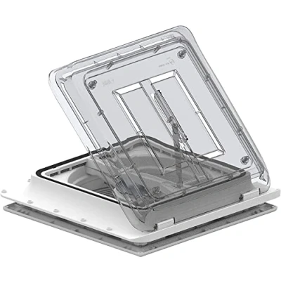 Abbildung von Fiamma Turbo Vent Premium Dachhaube, 40x40cm, crystal, 12V