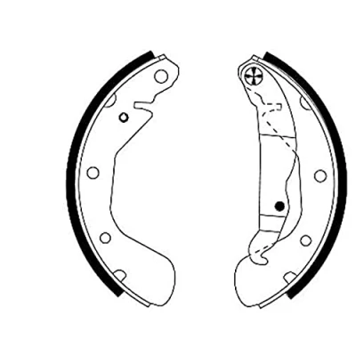 Abbildung von HELLA 8DB 355 001 301 Bremsbacken 200 45 mit Handbremshebel OPEL: Corsa C Schrägheck, Astra G CC, F Caravan, DAEWOO: Lanos Limousine