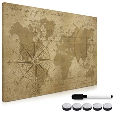 Abbildung von Navaris Magnettafel Magnetpinnwand Memoboard 60x40 cm abwaschbar mit Halterung, (1 tlg)